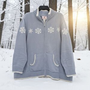 Angora Blend Full Zip Winter Cardigan Knit Embroidered 3XL Quacker Factory Soft